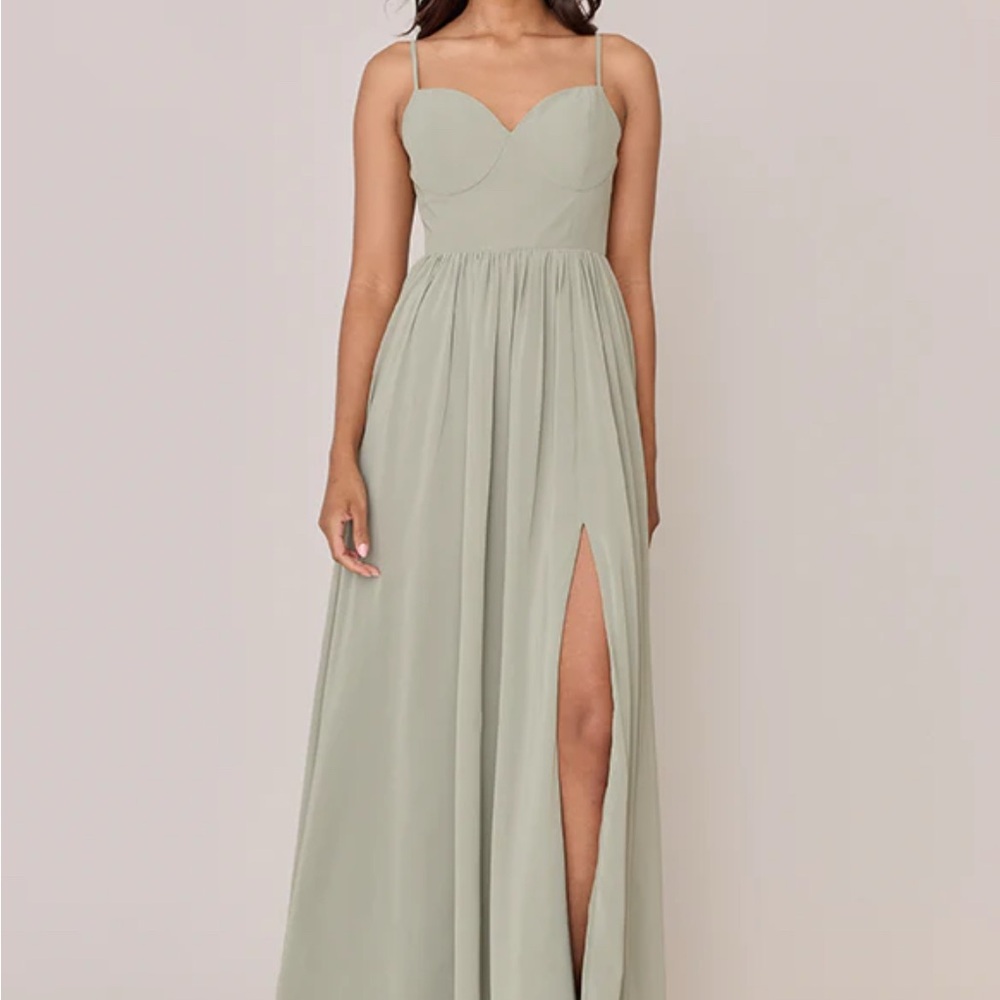 Revelry Silver Sage Serenity Chiffon Dress